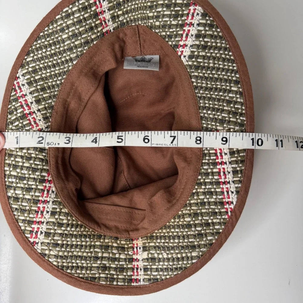 Billabong Fedora Hat Mens Brown‎ Woven Paper Straw Plaid Surf Boho Y2K Size L/XL